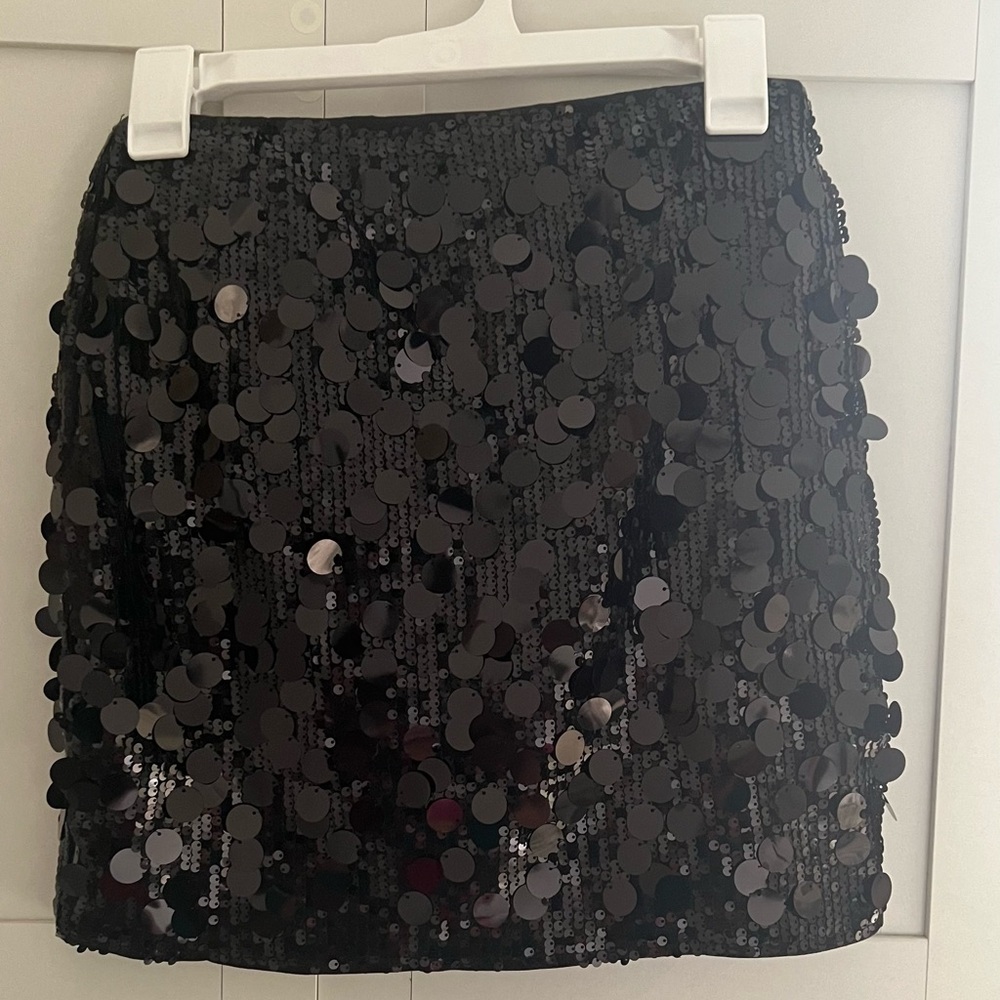 Elegant Black Sequin Skirt